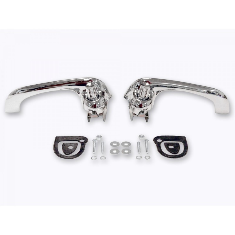FORD MUSTANG 1964-1966 et 1969-1970 LOT POIGNEES DE PORTES CHROME EXTERIEUR door handle set polished chrome SCOTT DRAKE C4DZ-622