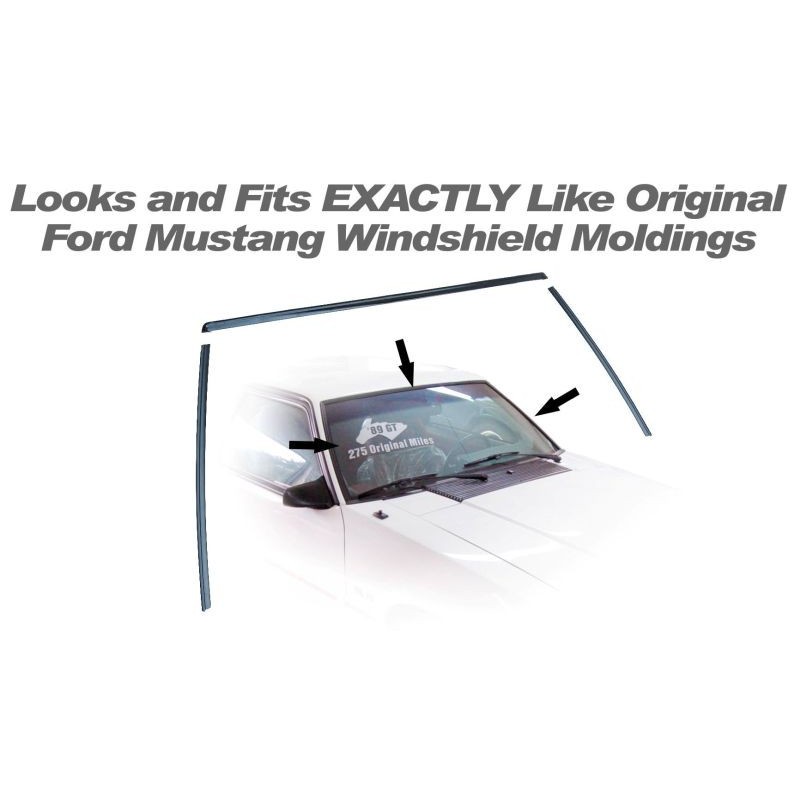 FORD MUSTANG 1979-1993 windshield molding set DANIEL CARPENTER E7ZZ-6103144