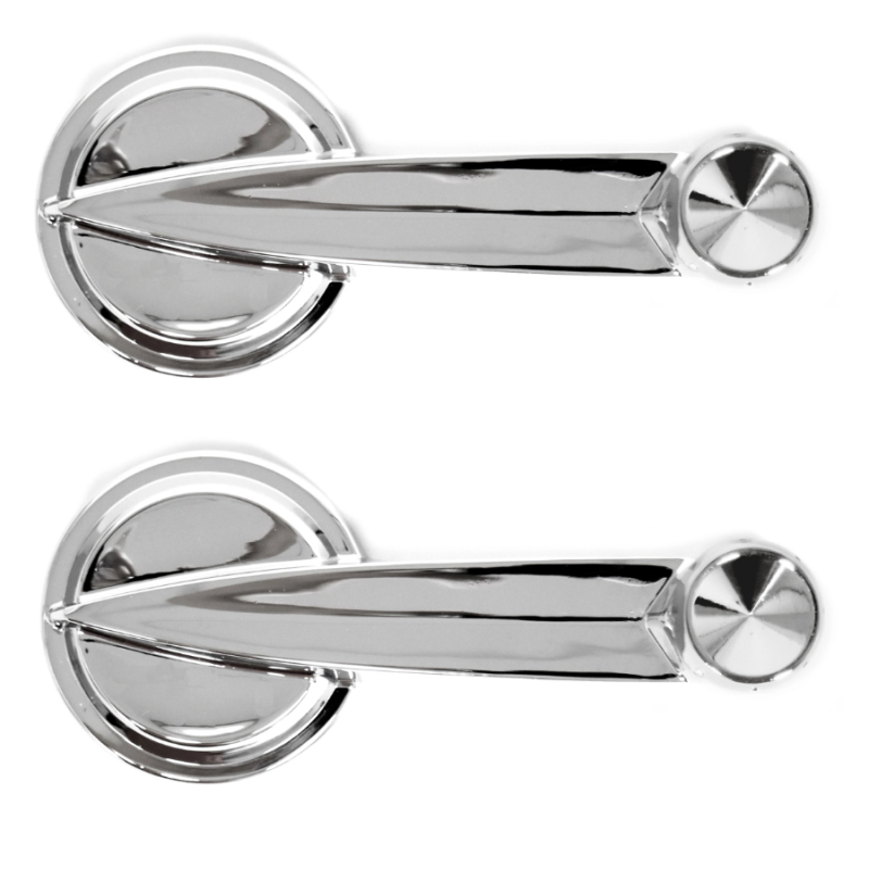 FORD THUNDERBIRD 1961-1963 PAIRE DE POIGNEES DE PORTE ET DE FENETRE AVEC LEVIER CHROME Door & Quarter Window Handle With Chrome