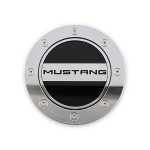 FORD MUSTANG 2015-2023 Slvr/blk Fuel Door DRAKE MUSCLE CARS FR3Z-6640526-MS