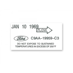 FORD MUSTANG 1969 AUTOCOLLANT Air conditioner dryer decal SCOTT DRAKE DF-656