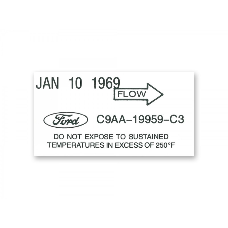 FORD MUSTANG 1969 AUTOCOLLANT Air conditioner dryer decal SCOTT DRAKE DF-656