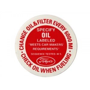 FORD MUSTANG 1964-1966 AUTOCOLLANT Oil filter cap decal SCOTT DRAKE DF-164