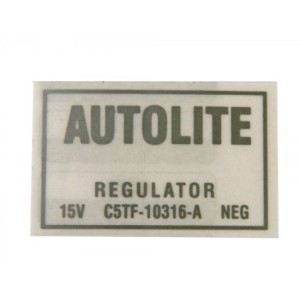 FORD MUSTANG 1965-1966 AUTOCOLLANT Voltage regulator decal SCOTT DRAKE DF-412