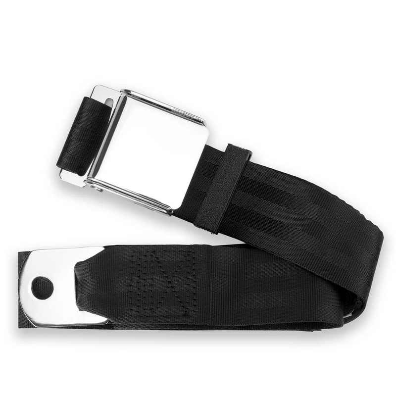 2pt black lap belt 90 chrome aviation buckle RETROBELT 258-BLK-90