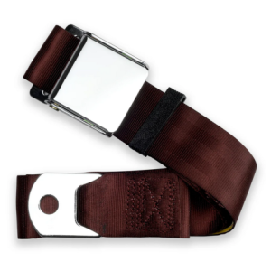 2pt burgundy lap belt 60 chrome aviation buckle w/hardware RETROBELT 258-BRG-60-21