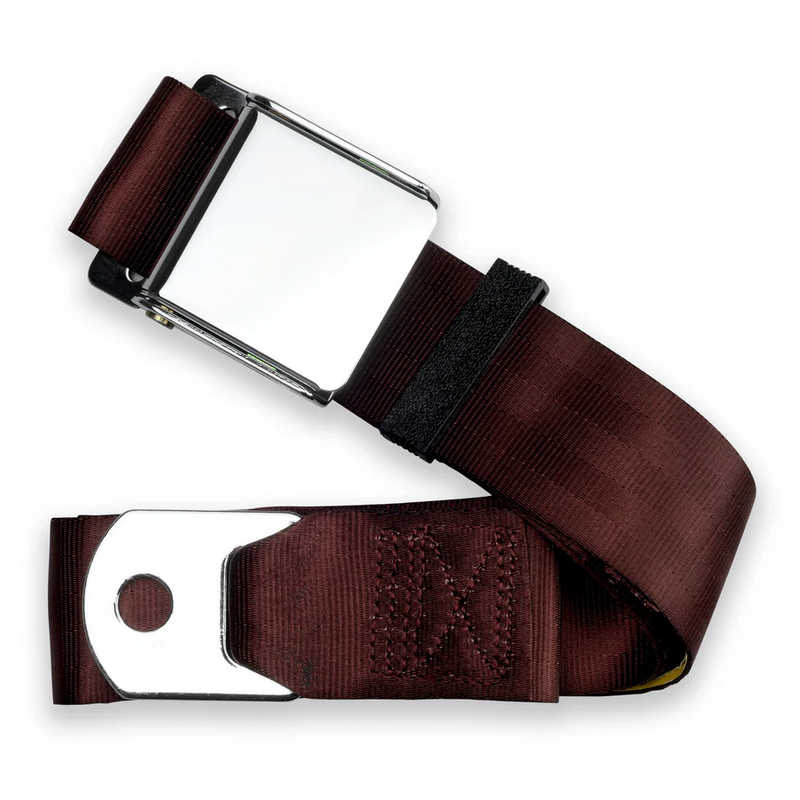 2pt burgundy lap belt 60 chrome aviation buckle w/hardware RETROBELT 258-BRG-60-21