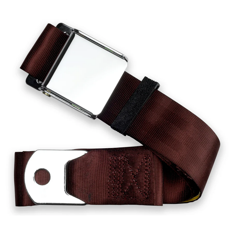 2pt burgundy lap belt 75 chrome aviation buckle RETROBELT 258-BRG-75