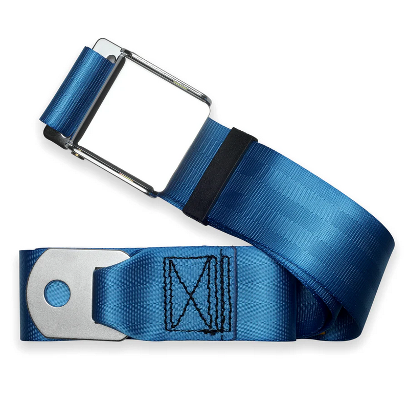 2pt cobalt blue lap belt 60 chrome aviation buckle RETROBELT 258-CBB-60