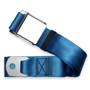 2pt cobalt blue lap belt 60 chrome aviation buckle w/hardware RETROBELT 258-CBB-60-21