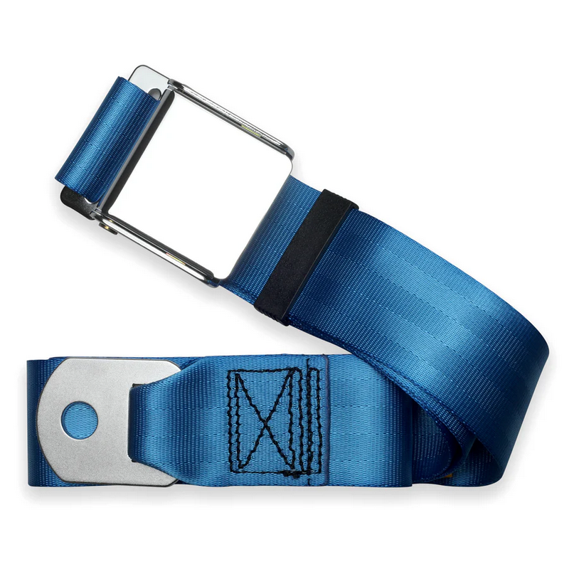 2pt cobalt blue lap belt 60 chrome aviation buckle w/hardware RETROBELT 258-CBB-60-21