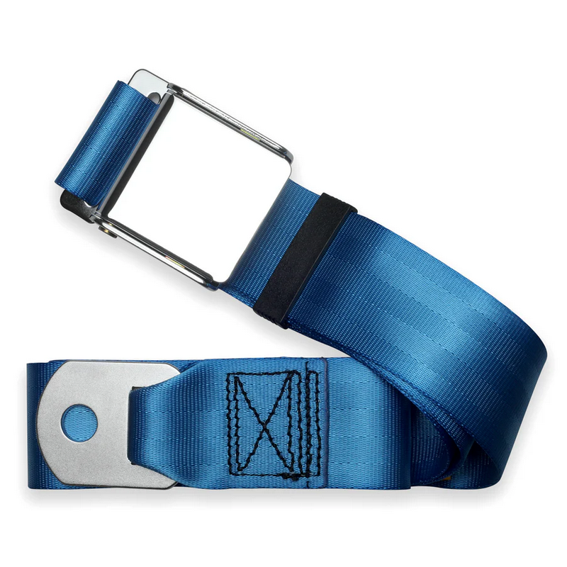 2pt cobalt blue lap belt 75 chrome aviation buckle RETROBELT 258-CBB-75