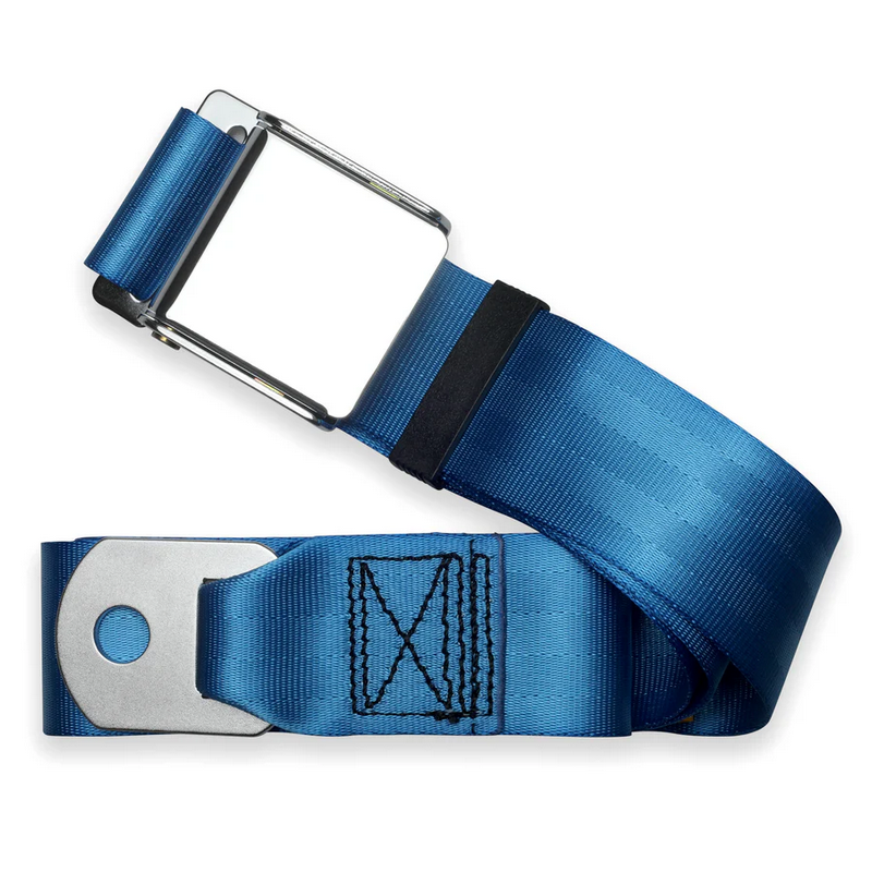 2pt cobalt blue lap belt 75 chrome aviation buckle w/hardware RETROBELT 258-CBB-75-21