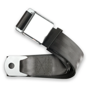 2pt charcoal lap belt 60 chrome aviation buckle RETROBELT 258-CHR-60