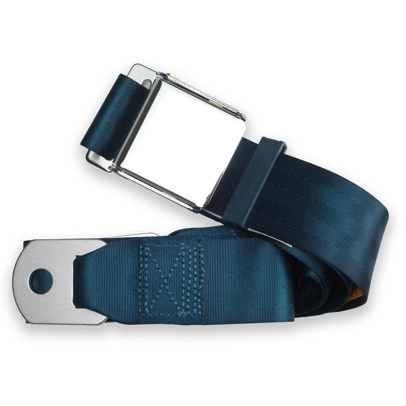 2pt dark blue lap belt 60 chrome aviation buckle RETROBELT 258-DKB-60