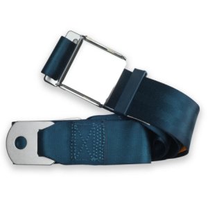2pt dark blue lap belt 75 chrome aviation buckle w/hardware RETROBELT 258-DKB-75-21