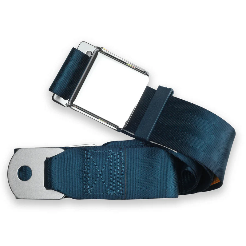 2pt dark blue lap belt 90 chrome aviation buckle RETROBELT 258-DKB-90
