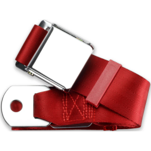 2pt dark red lap belt 75 chrome aviation buckle RETROBELT 258-DKR-75