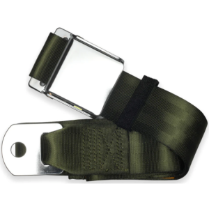2pt green lap belt 75 chrome aviation buckle w/hardware RETROBELT 258-GRN-75-21