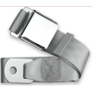 2pt grey lap belt 60 chrome aviation buckle RETROBELT 258-GRY-60