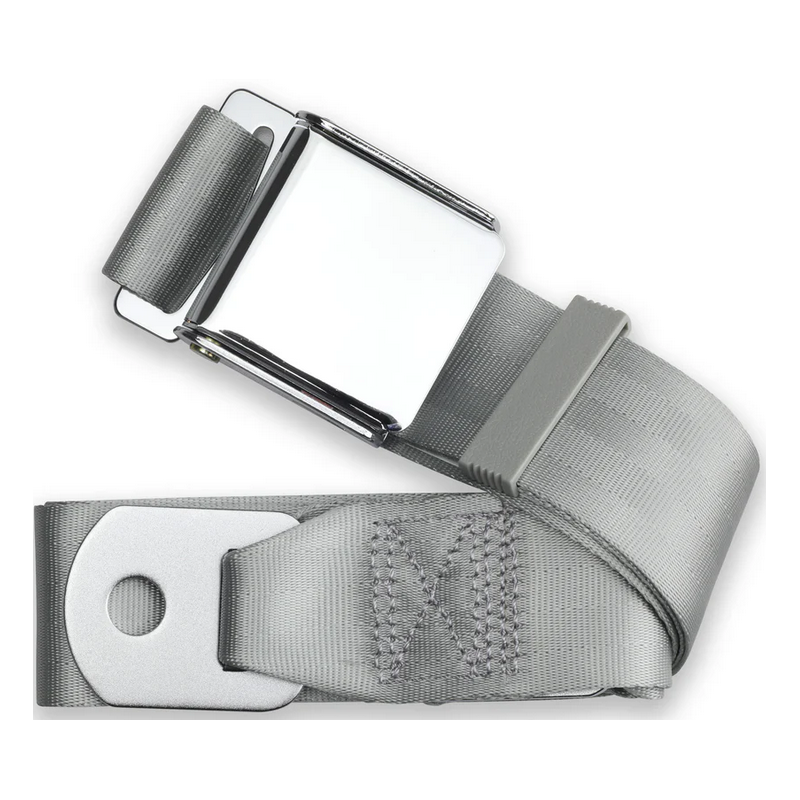 2pt grey lap belt 60 chrome aviation buckle w/hardware RETROBELT 258-GRY-60-21