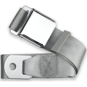 2pt grey lap belt 75 chrome aviation buckle RETROBELT 258-GRY-75