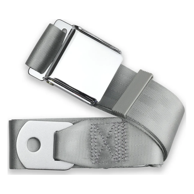 2pt grey lap belt 75 chrome aviation buckle RETROBELT 258-GRY-75