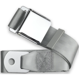 2pt grey lap belt 75 chrome aviation buckle w/hardware RETROBELT 258-GRY-75-21