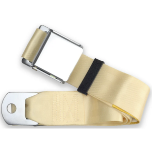2pt ivory lap belt 60 chrome aviation buckle RETROBELT 258-IVY-60