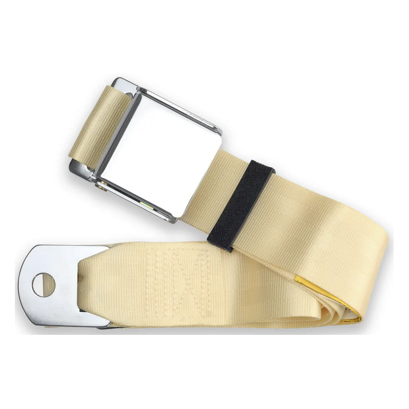 2pt ivory lap belt 60 chrome aviation buckle RETROBELT 258-IVY-60