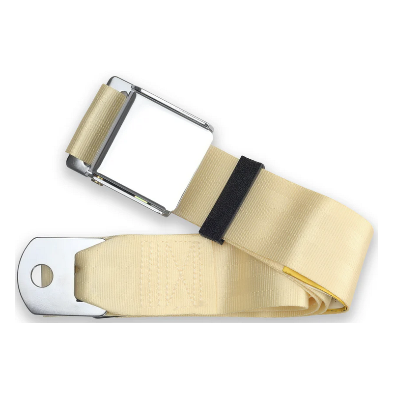 2pt ivory lap belt 75 chrome aviation buckle RETROBELT 258-IVY-75