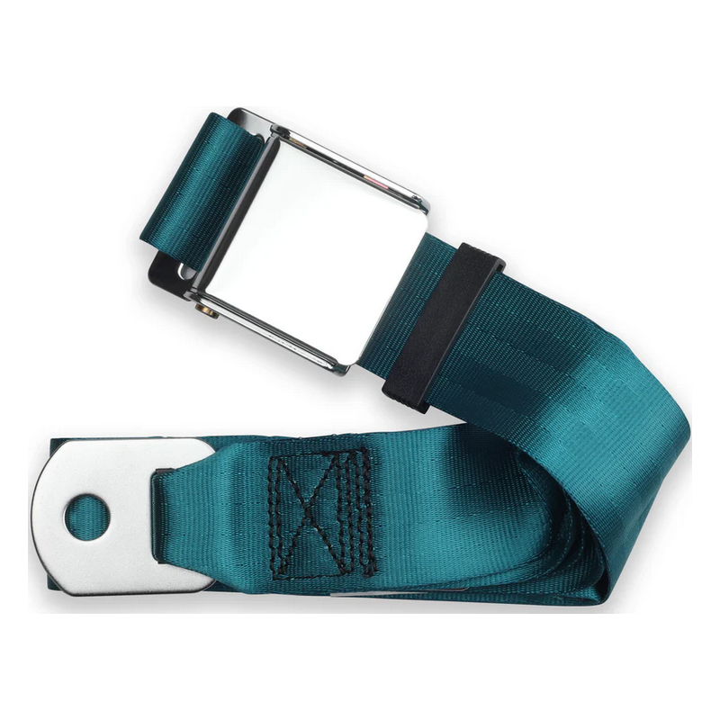 2pt medium turquoise lap belt 60 chrome aviation buckle RETROBELT 258-MTQ-60