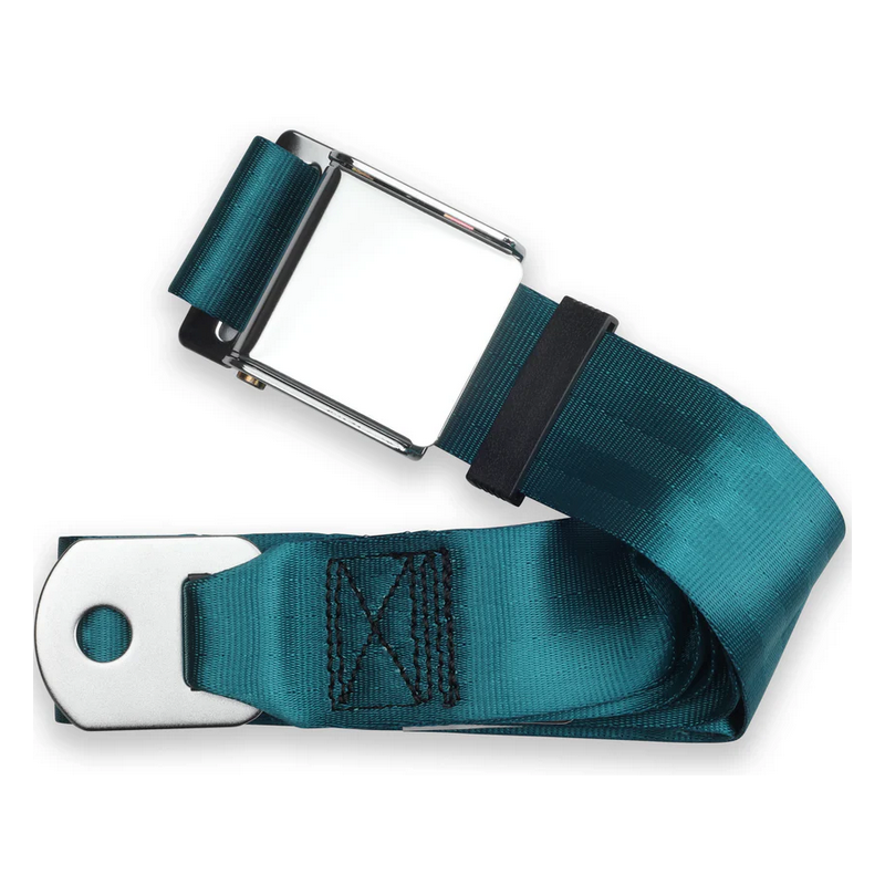 2pt medium turquoise lap belt 60 chrome aviation buckle w/hardware RETROBELT 258-MTQ-60-21