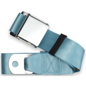2pt powder blue lap belt 60 chrome aviation buckle RETROBELT 258-PDB-60