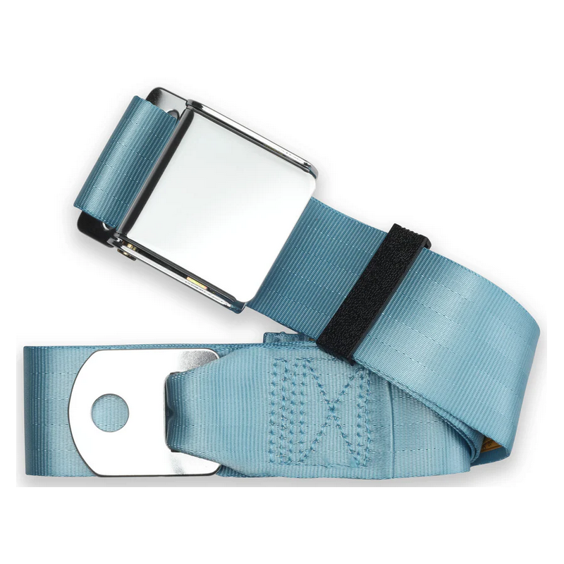 2pt powder blue lap belt 60 chrome aviation buckle RETROBELT 258-PDB-60