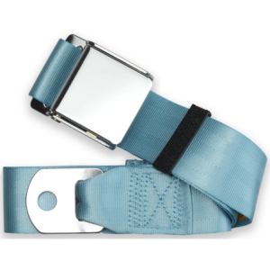 2pt powder blue lap belt 60 chrome aviation buckle w/hardware RETROBELT 258-PDB-60-21