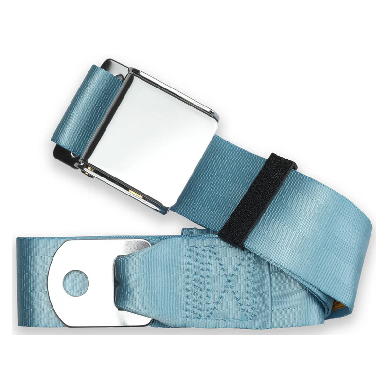 2pt powder blue lap belt 60 chrome aviation buckle w/hardware RETROBELT 258-PDB-60-21