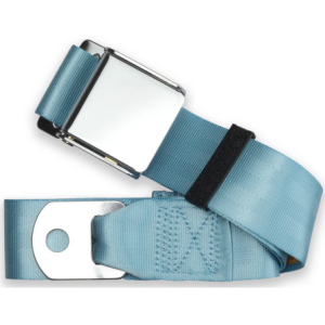 2pt powder blue lap belt 75 chrome aviation buckle RETROBELT 258-PDB-75
