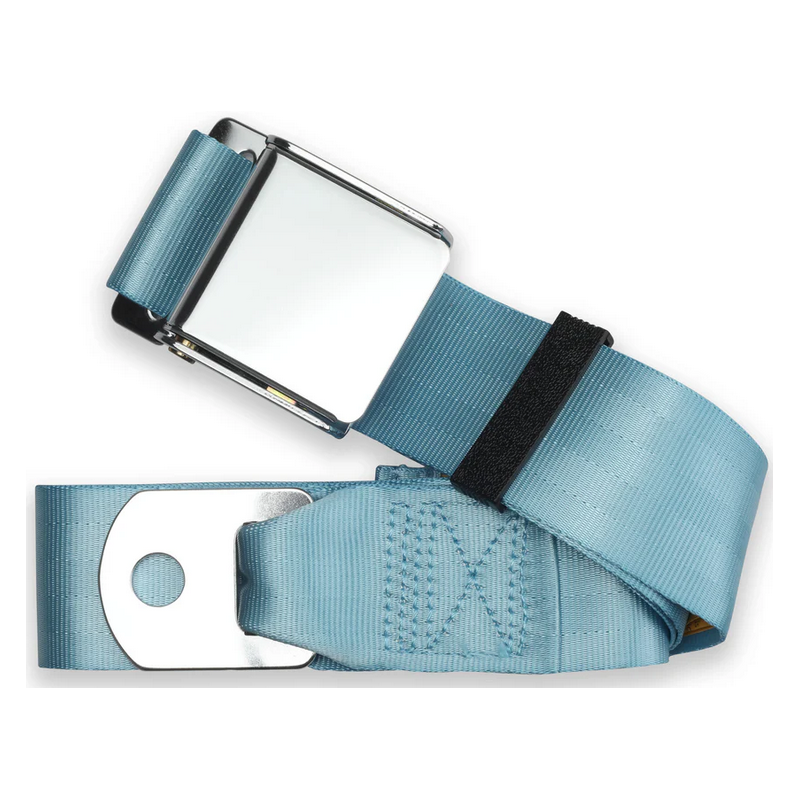 2pt powder blue lap belt 75 chrome aviation buckle RETROBELT 258-PDB-75