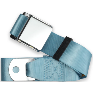 2pt powder blue lap belt 75 chrome aviation buckle w/hardware RETROBELT 258-PDB-75-21