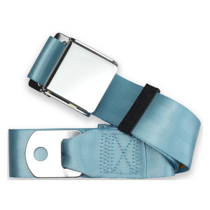 2pt powder blue lap belt 75 chrome aviation buckle w/hardware RETROBELT 258-PDB-75-21