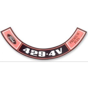 FORD MUSTANG 1971 AUTOCOLLANT MOTEUR DE FILTRE A AIR cleaner decal 429 4v premium fuel SCOTT DRAKE DF-451