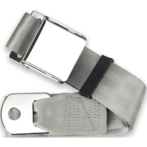 2pt silver lap belt 60 chrome aviation buckle RETROBELT 258-SIL-60