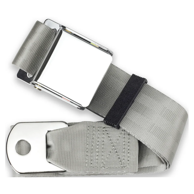 2pt silver lap belt 60 chrome aviation buckle RETROBELT 258-SIL-60