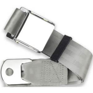 2pt silver lap belt 60 chrome aviation buckle w/hardware RETROBELT 258-SIL-60-21