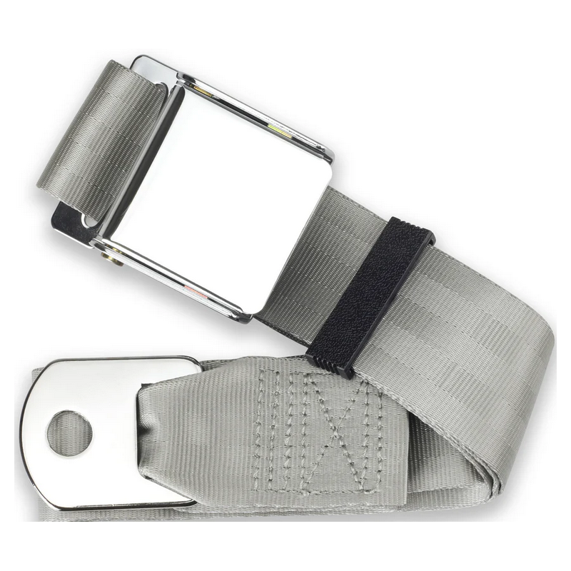 2pt silver lap belt 60 chrome aviation buckle w/hardware RETROBELT 258-SIL-60-21