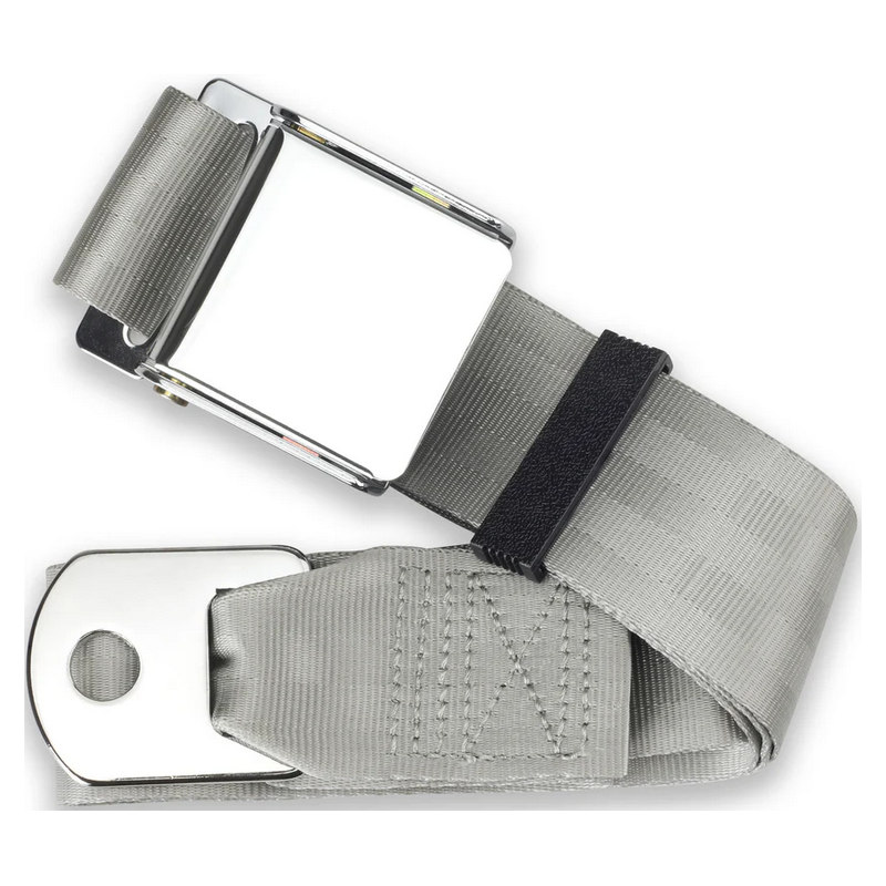 2pt silver lap belt 75 chrome aviation buckle RETROBELT 258-SIL-75