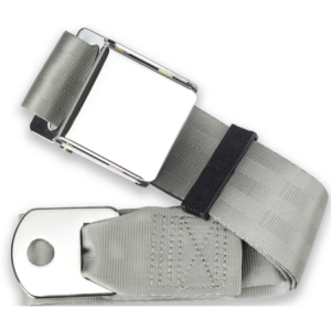 2pt silver lap belt 75 chrome aviation buckle w/hardware RETROBELT 258-SIL-75-21