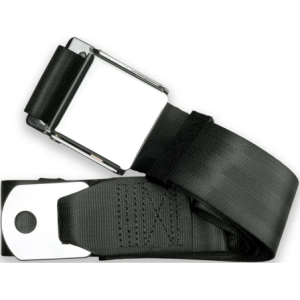 2pt steel lap belt 60 chrome aviation buckle w/hardware RETROBELT 258-STL-60-21