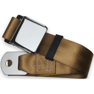 2pt tan lap belt 75 chrome aviation buckle RETROBELT 258-TAN-75